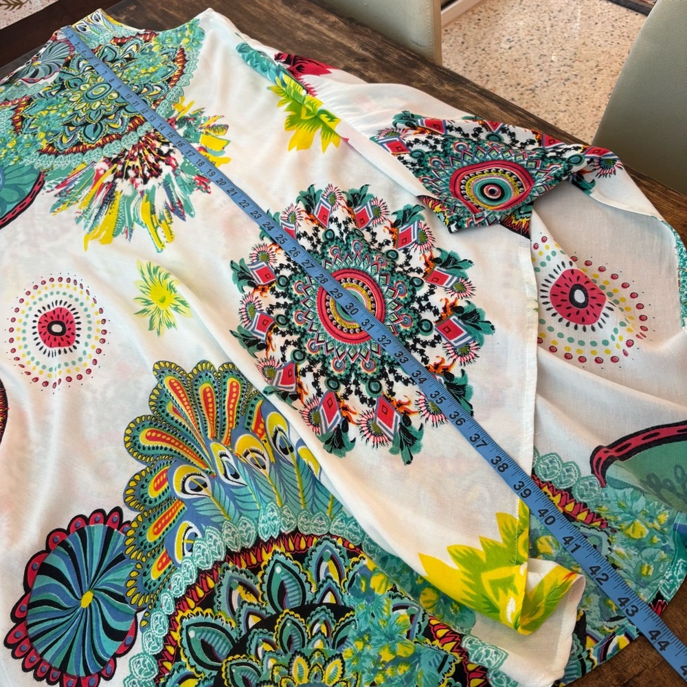 ASHA Asymmetrical Colorful Print Dress! Great condition! Bohemian! One size. - Picture 12 of 13